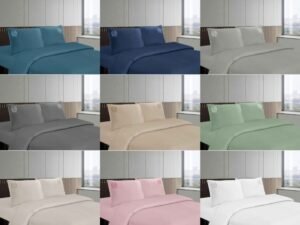 2 SET DE SÁBANAS 4PCS COLOR ENTERO MODELO MEDALLÓN (CAJAX42UND)