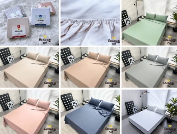 SET DE SÁBANAS 4 PCS COLOR ENTERO 2 PLAZAS (CAJAX48UND)