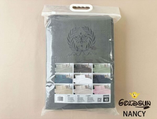 SET DE SÁBANAS 4PCS COLOR ENTERO MODELO MEDALLÓN (CAJAX42UND)