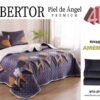 COBERTOR PIEL DE ÁNGEL ESTAMPADO CON CARNERO 5 PCS (2 PLAZAS)