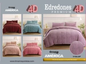 COBERTOR 5 PCS PIEL DE ÁNGEL EN ALTO RELIEVE 4D PREMIUM (2 PLAZAS)