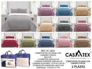 COBERTOR PIEL DE ANGEL CON CARNERO 5 PCS PREMIUM (FULL, QUEEN Y KING)