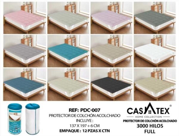 CR-2 (52) PROTECTOR DE COLCHÓN ACOLCHADO / TOPPER (2 PLAZAS, QUEEN Y KING)